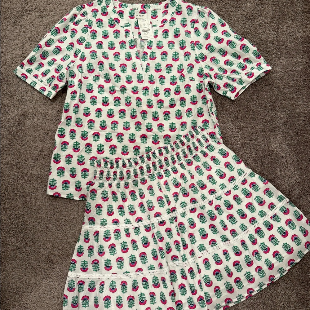 NWT J. Crew Factory top/skirt set medium